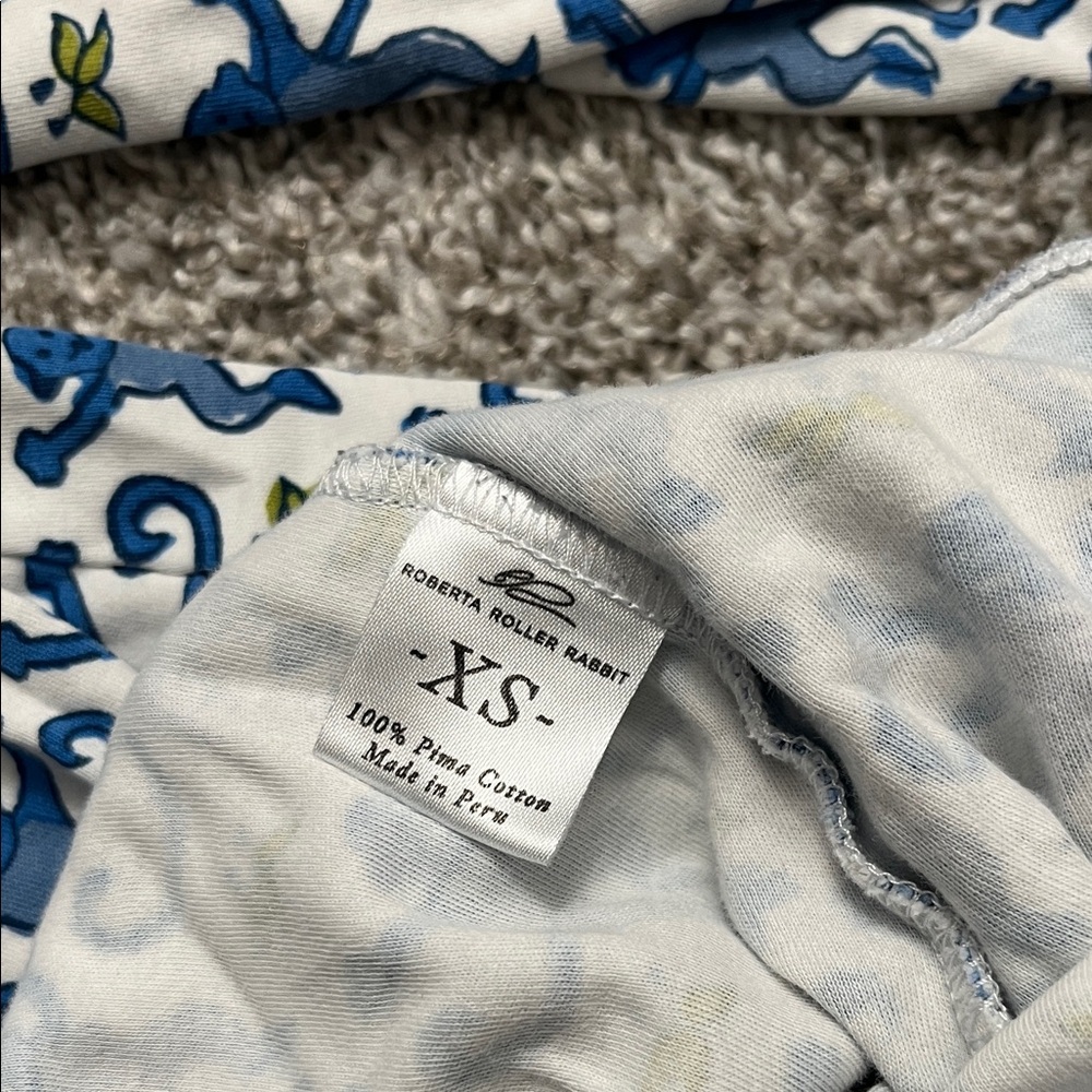 Roberta Roller Rabbit Blue Monkey Print Pajama Set - Picture 3 of 4